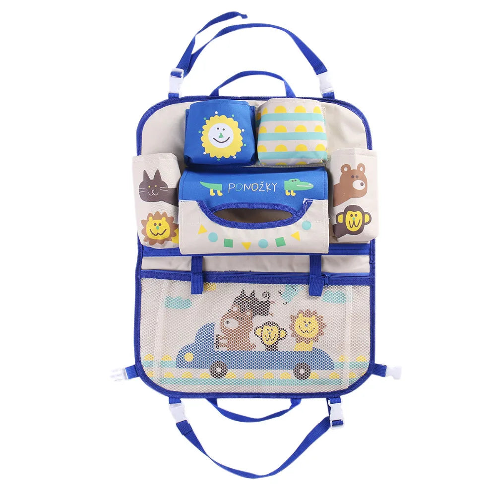 1Pcs Cute Cartoon Car Back Seat Organizer for Kids