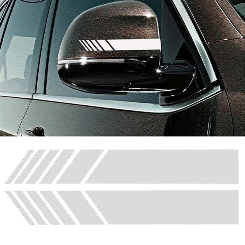 Car Racing Stripe Stickers Rearview Mirror Reflective