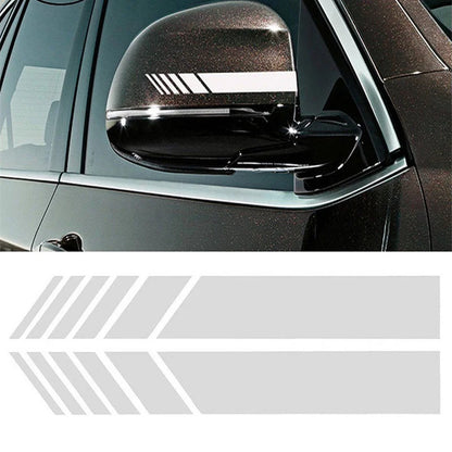 Car Racing Stripe Stickers Rearview Mirror Reflective