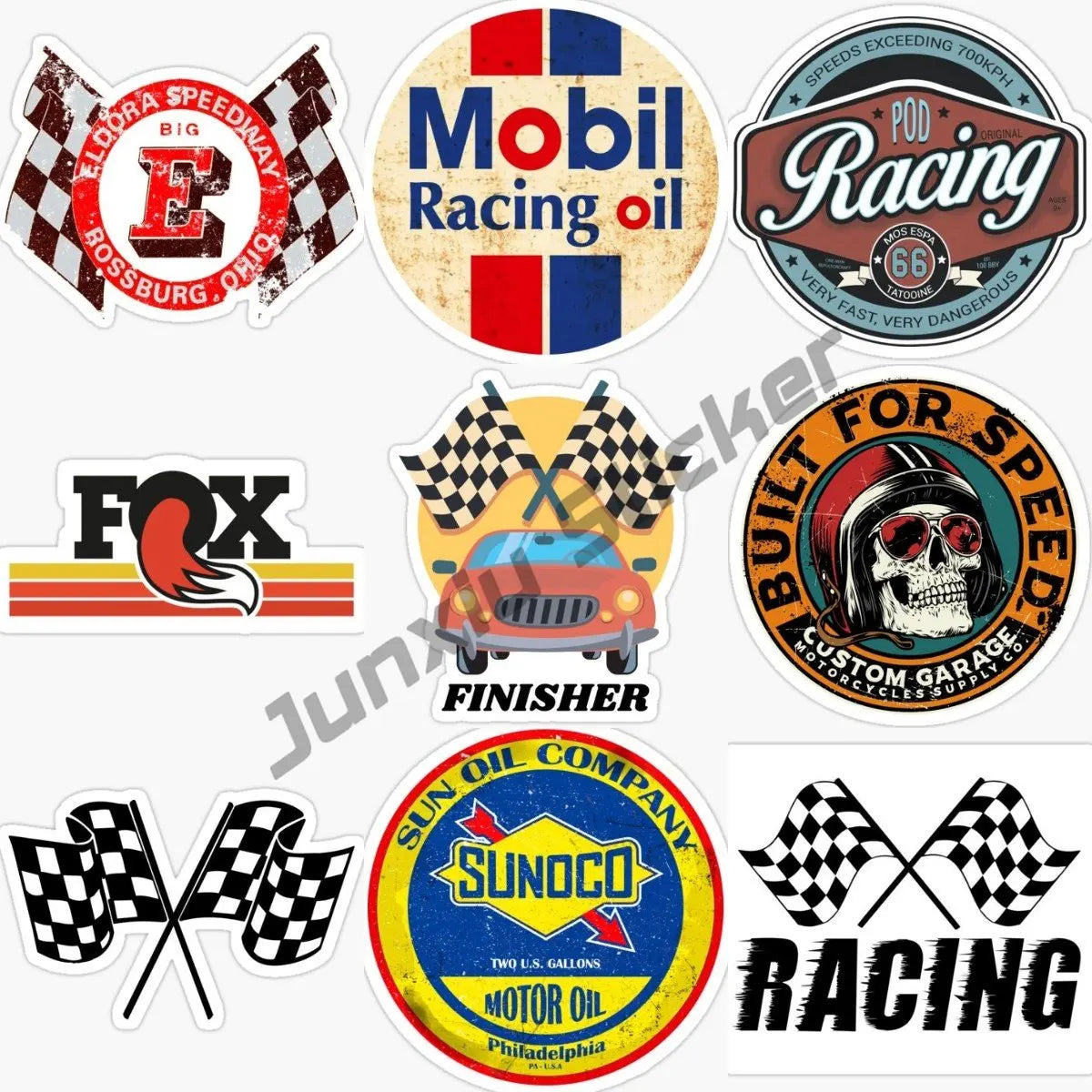 Retro Racing Gasoline Stickers