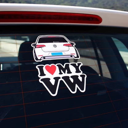 I Love My VW Cartoon Car Stickers f