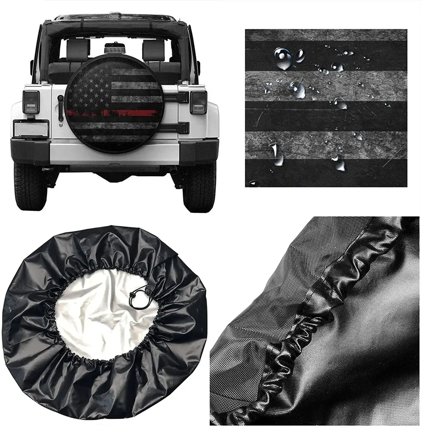 Vintage American Flag Spare Tire Cover