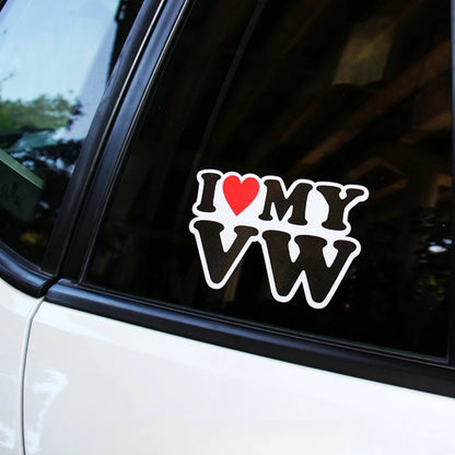 I Love My VW Cartoon Car Stickers f