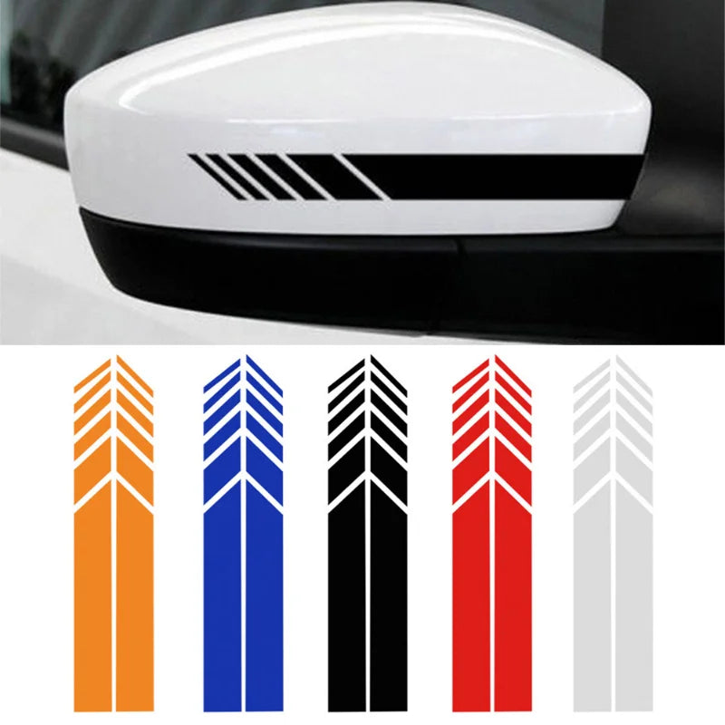 Car Racing Stripe Stickers Rearview Mirror Reflective