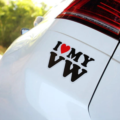 I Love My VW Cartoon Car Stickers f